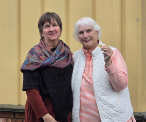 Heidi and Linda with the store keys